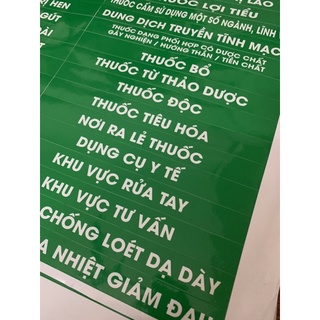 Bộ Tem Dán Tủ, Bộ Nhãn Danh Mục Thuốc