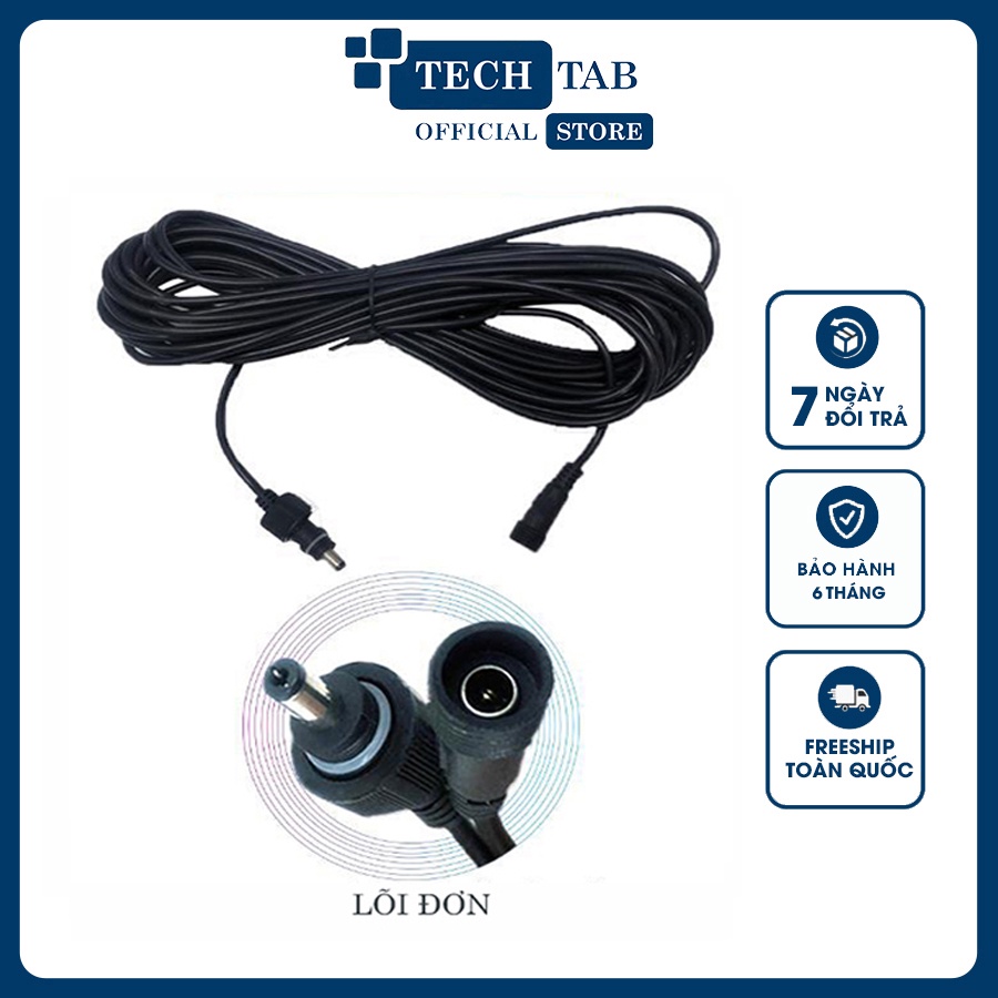 "Dây nối nguồn DC dài 5M cho đèn năng lượng mặt trời SOLAR LIGHT - D1061"