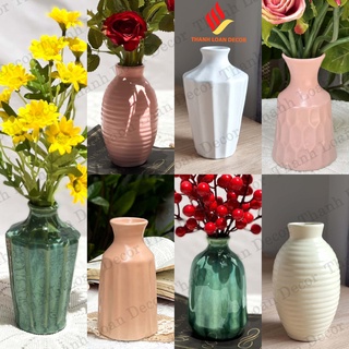 Lọ hoa gốm sứ mini Bát Tràng - Bình cắm hoa decor trang trí vintage xinh xắn để bàn