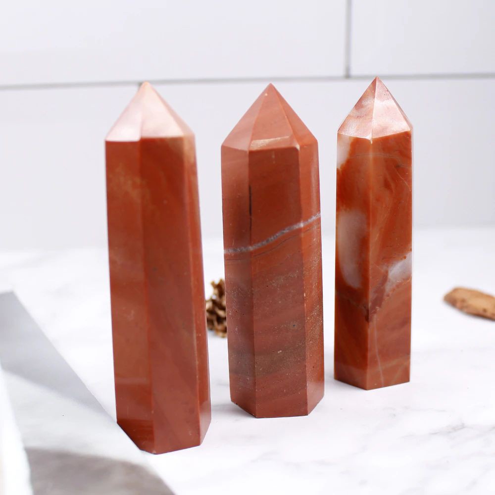 Trụ đá thanh tẩy Red jasper