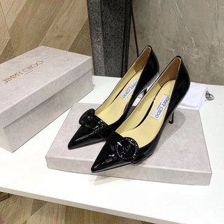 H(VIDEO) Giày Cao Gót 7p Da Bóng Jimmy Choo Mũi Nhọn Êm Chân Fullbox Bill Túi