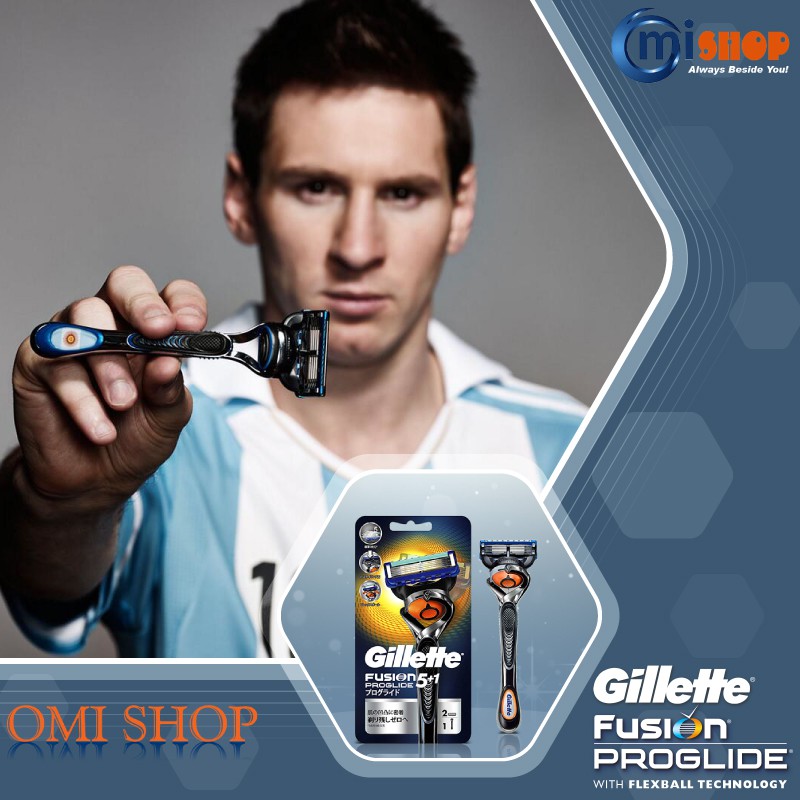 Dao cạo râu 5 lưỡi Gillette Fusion 5 + 1 Proglide Flexball Nhật (Set 2 đầu lưỡi thay thế)