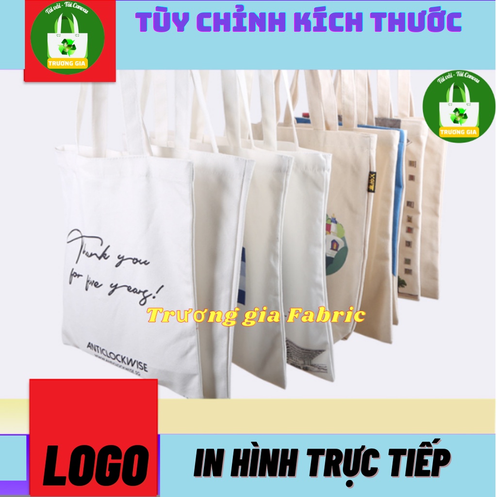 Túi Vải Canvas quai đeo hoặc xách tay in ấn logo không giới hạn màu mộc Trương Gia Túi Vải - Túi Canvas