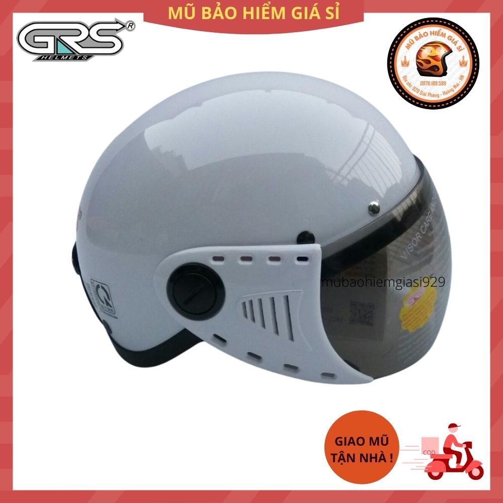 Mũ Bảo Hiểm Nửa Đầu Có Kính GRS A08K Size Bé