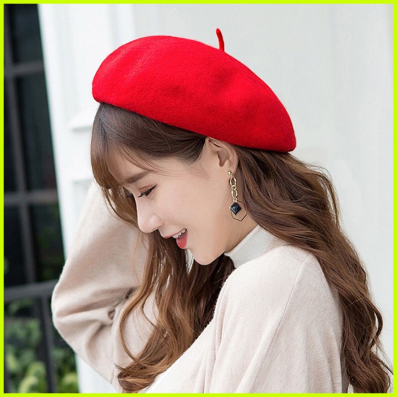 ⚡️FREESHIP⚡️Mũ nồi Nón beret thời trang phong cách Hàn Quốc/Mũ beret màu trơn/Nón Nỉ  Beret Bánh Tiêu Dễ Thương 2021