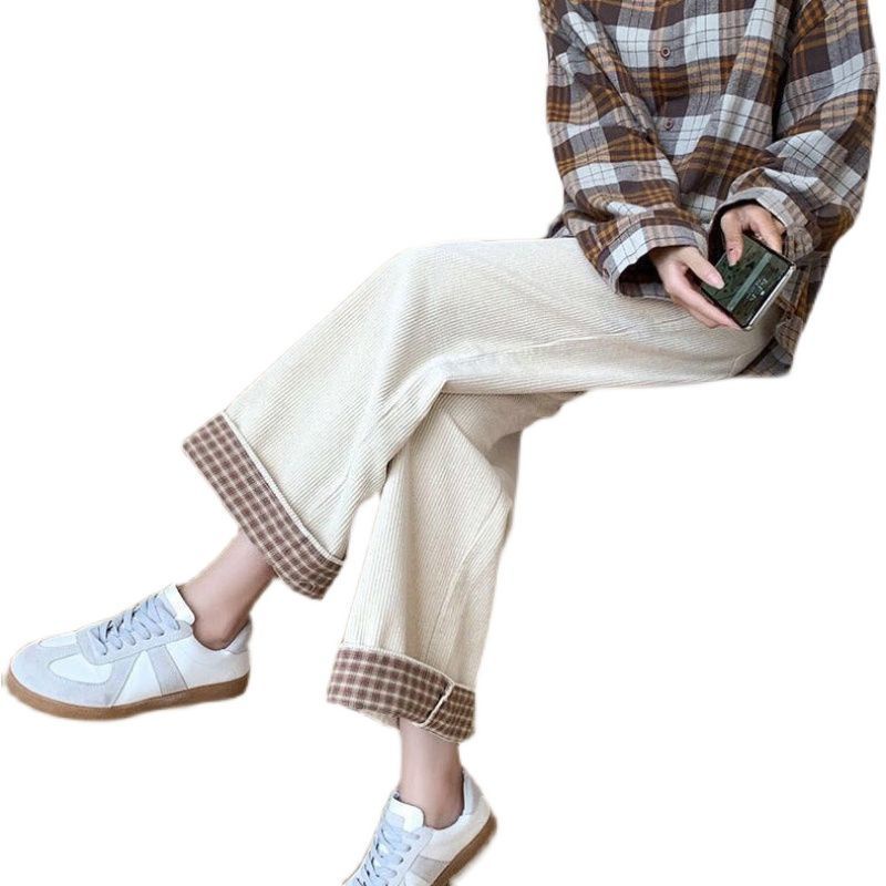 Quần dài RENJIANVSHENG ống rộng thời trang cao cấp cho nữ