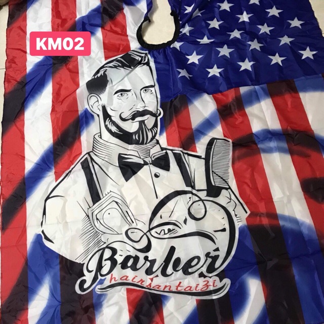 Khăn cắt barber 1m6 chống dính tóc, áo choàng cắt tóc dùng cho salon