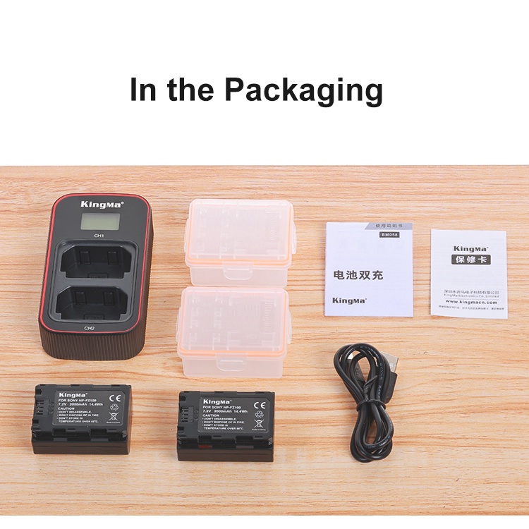 Pin Và Sạc Đôi Kingma  NP-FZ100 for Sony A9, A7R III, A7 MARK III A6600