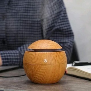 ĐÈN XÔNG TINH DẦU GỖ TRÒN ( tặng kèm tinh dầu) ( Hàng Sẵn)