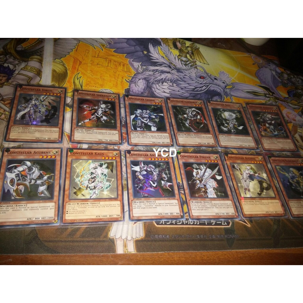 Thẻ bài yugioh chính  hãng set 12 chòm sao  cung hoàng đạo Constellar