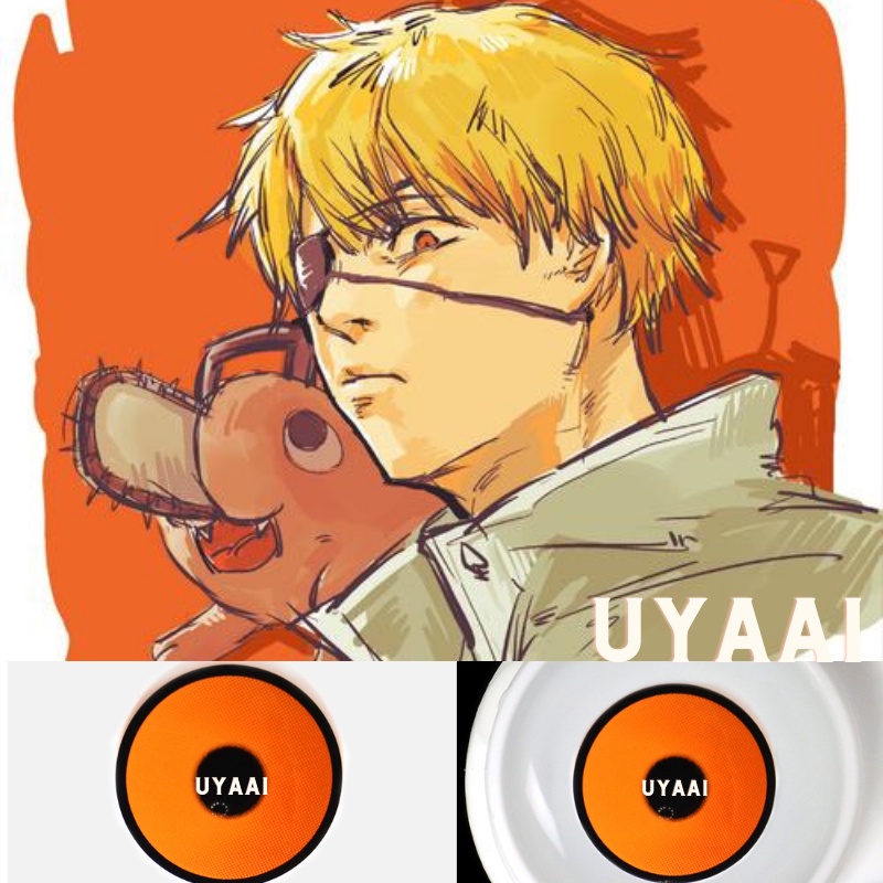 1 Cặp Kính Áp Tròng Dùng Hóa Trang Anime Eye Lense Makima Chainsaw