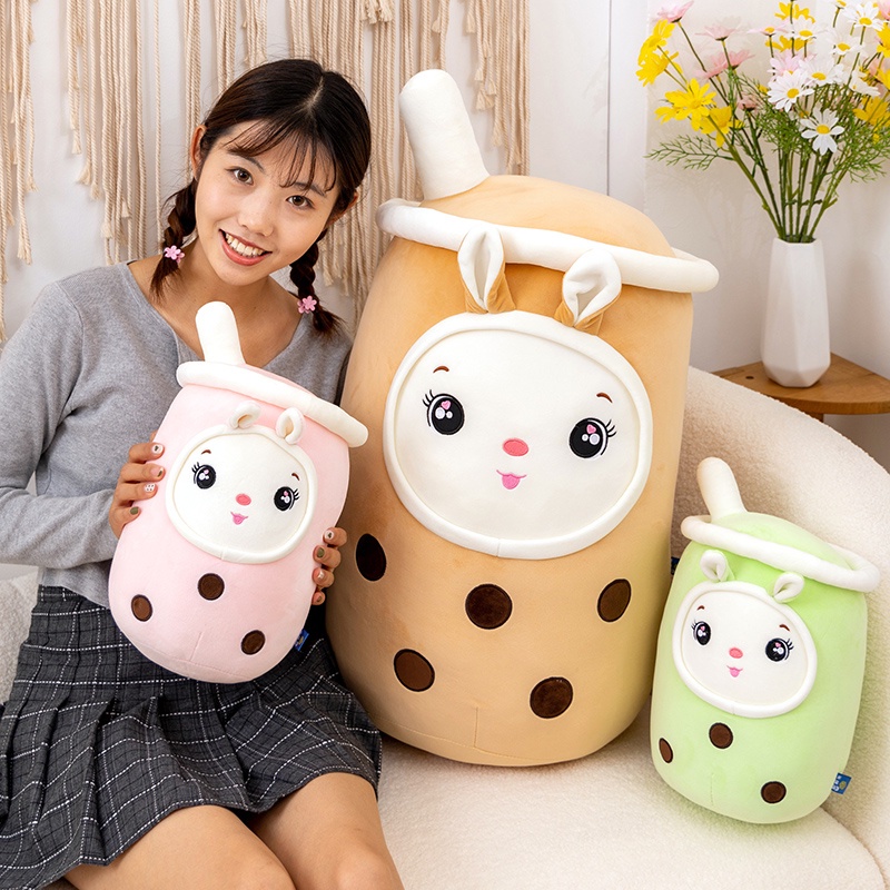 Mới!Boba Trà Sữa Plushie Đồ Chơi Nhồi Bông Mềm Mousse Trà Sữa Ôm Gối Bóng Bubo Chén Trà Đệm cho bé gái Quà tặng sinh nhật