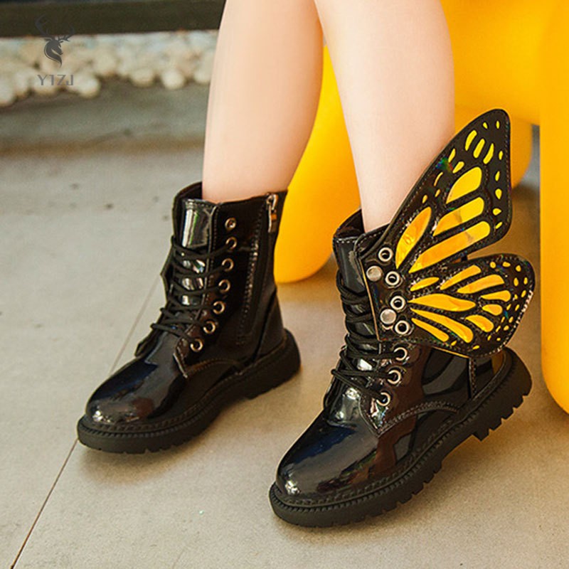 COD&amp; Angel Wings Boots for Kids Girls Durable Fashionable Kids Boots with Wings