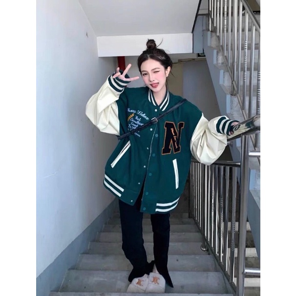 Áo Khoác Varsity Hoạ Tiết Thêu