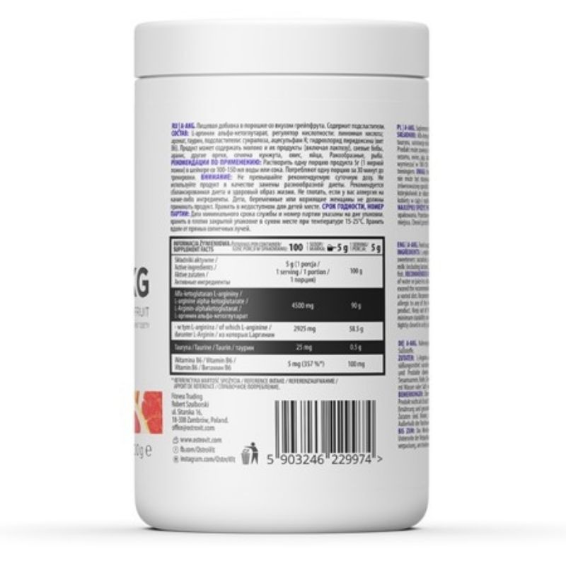 Tăng sức mạnh Ostrovit A-AKG L-ARGININE 500g