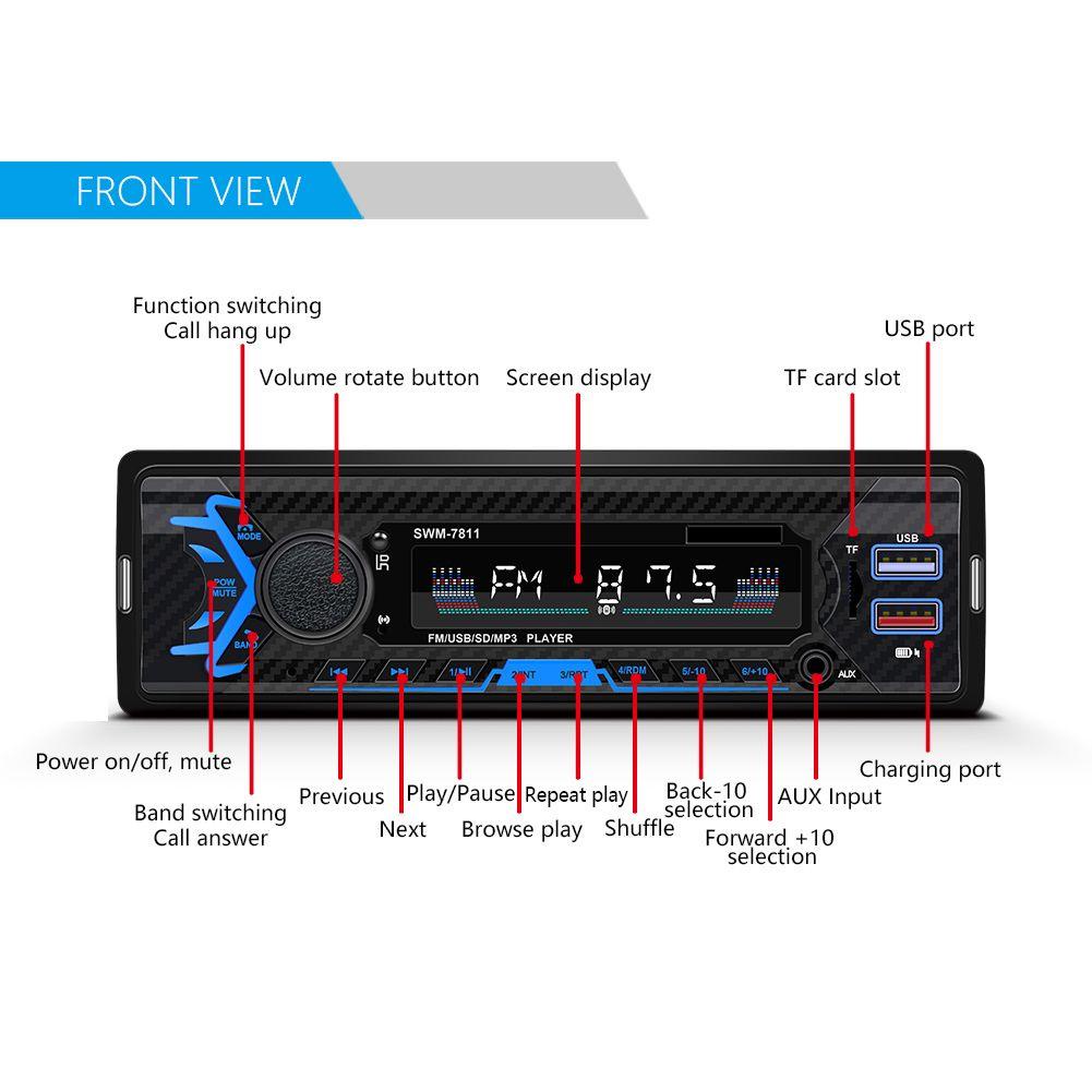 Đơn Vị Đầu Âm Thanh Nổi Rảnh Tay Cho Máy Nghe Nhạc MP3 / Điện Thoại Trong Xe Hơi
