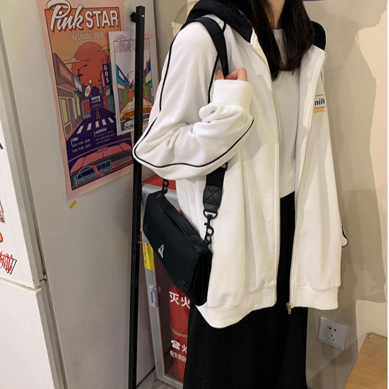 ÁO KHOÁC MILK SBELL miss sumey - ÁO HOODIE - ÁO KHOÁC NỈ NGOẠI MILK ĐEN TRẮNG ULZZANG
