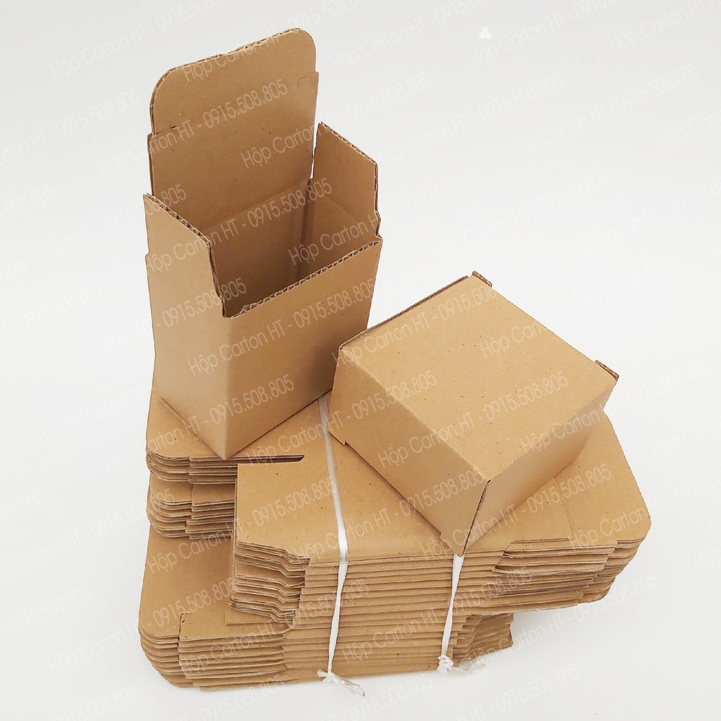 Combo 100 hộp carton nắp gài đóng hàng trang sức, phụ kiện, mỹ phẩm 8.5x5x8.5 giá gốc tận xưởng - Hộp Carton HT