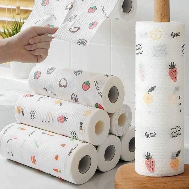 [25x25cm] Cuộn giấy lau bếp đa năng tái sử dụng được nhiều lần vệ sinh nhà cửa trong tích tắc