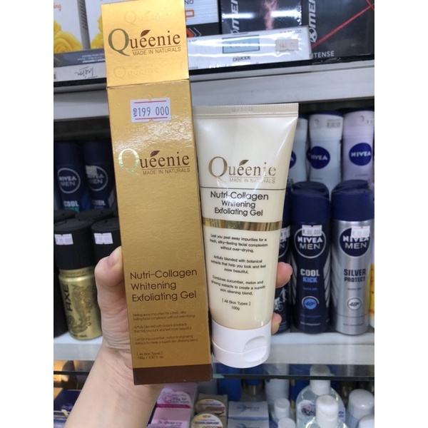 Gel tẩy da chết Queeni bổ sung collagen 100ml