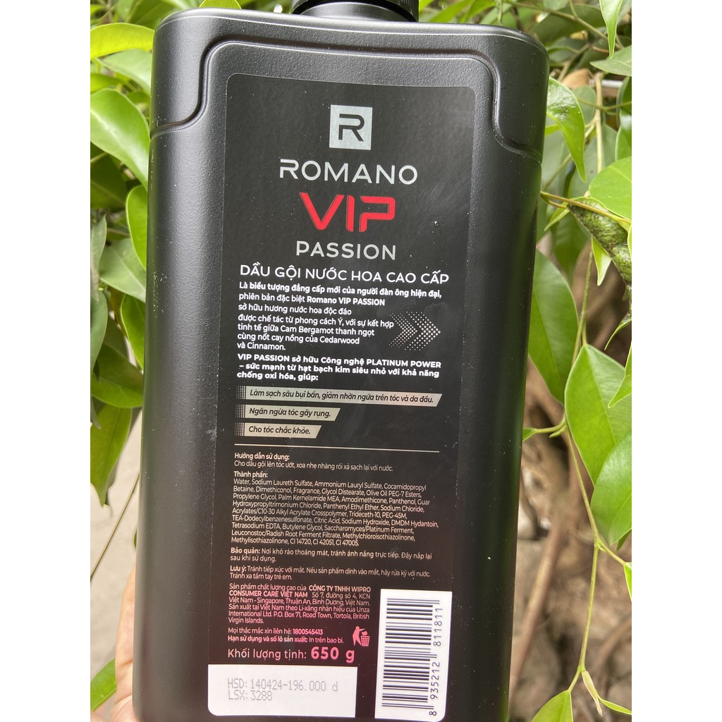  SỮA TẮM ROMANO VIP DẦU GỘI ĐẦU ROMANO VIP 650ml tặng quà