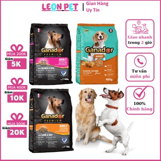 Thức ăn hạt khô ganador cho chó con, chó lớn 400g