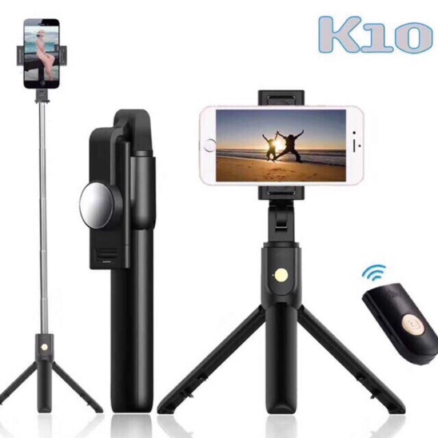 Gậy tự sướng Bluetooth 3 chân K10 hỗ trợ điều kiểm từ xa ( Thông dụng ) | BigBuy360 - bigbuy360.vn