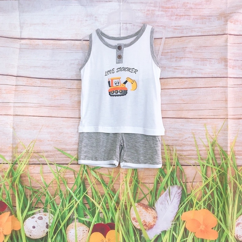 Bộ ba lỗ Peapob cho bé trai bé gái 6-15kg