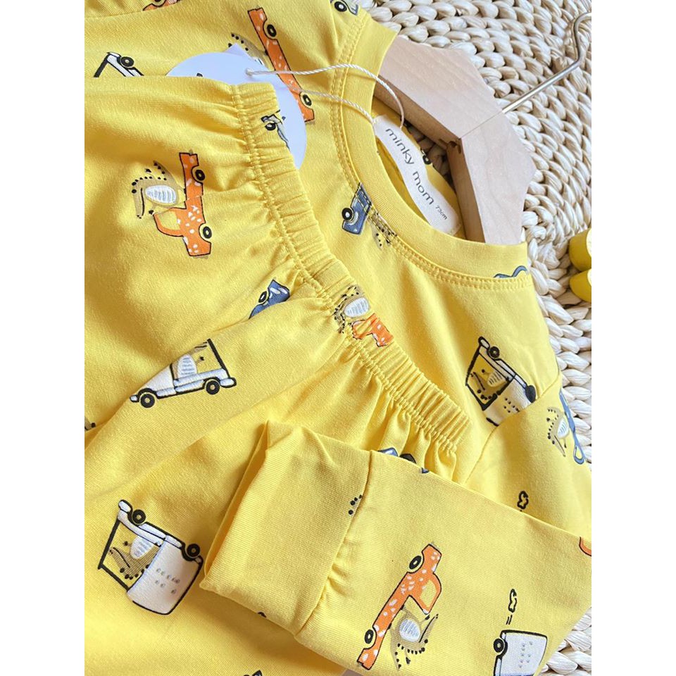 Bộ cotton 100% (SP001) Minky mom in hình con vật - ô tô cho bé trai và bé gái (0-4 tuổi)