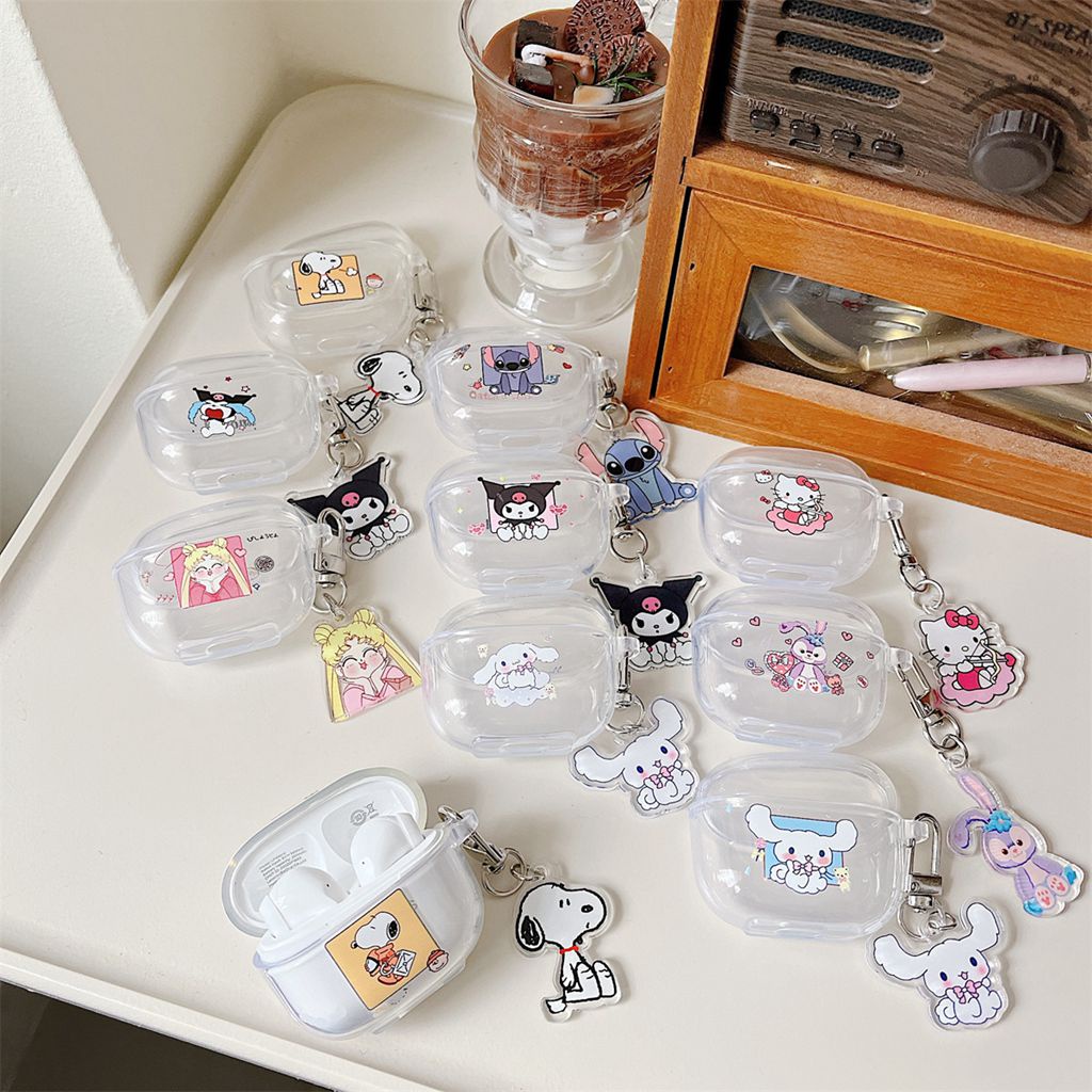 Vỏ Bảo Vệ Hộp Sạc Tai nghe không dây Lenovo Lp 40s 40Pro Hình Cinnamoroll Kuromi Stitch Snoopy Bằng TPU Mềm Chống Rơi