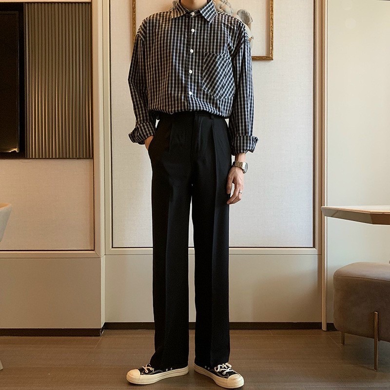 QUẦN TÂY ĐEN SUÔNG ĐEN NAM HÀN QUỐC