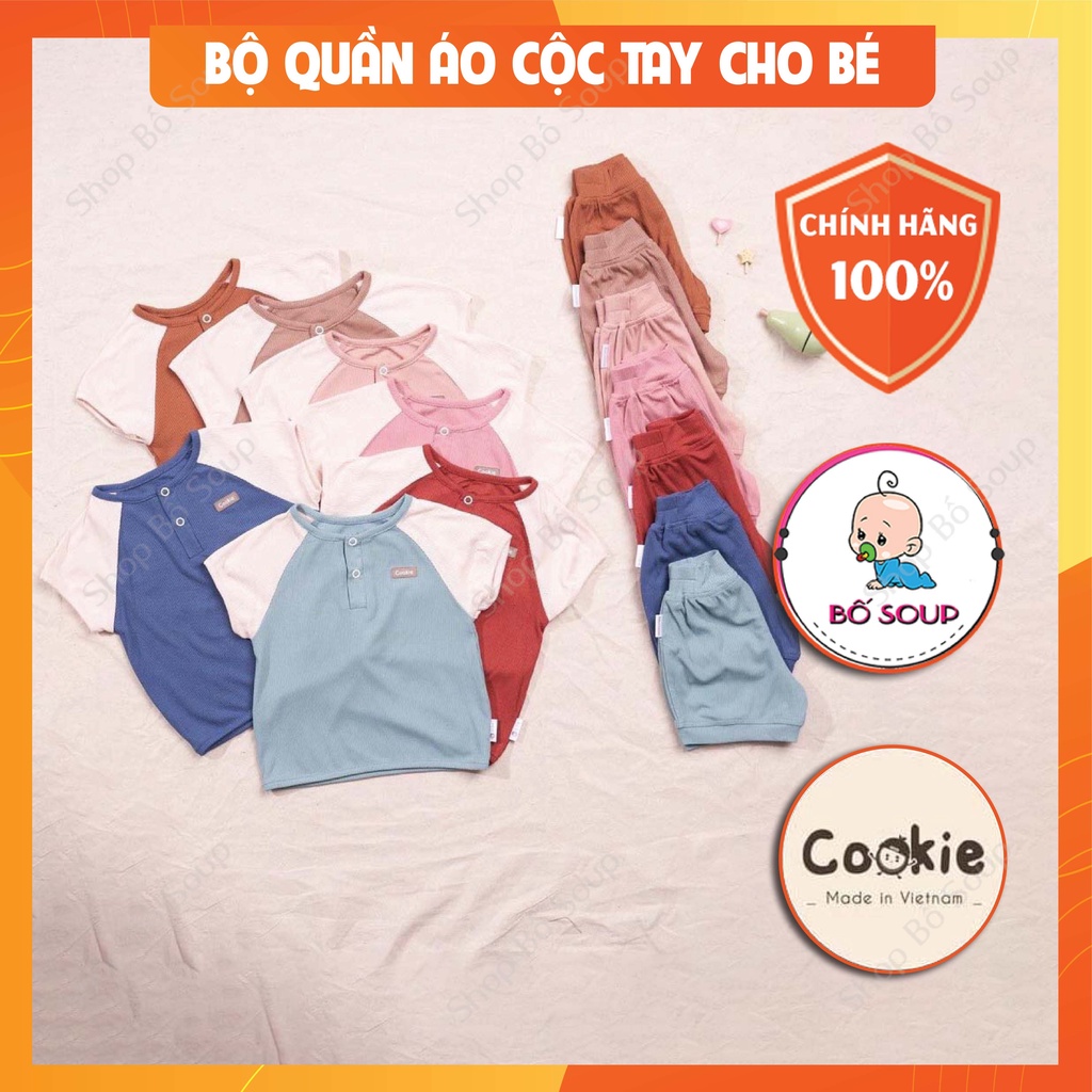 Bộ cộc tay cho bé COOKIE chất liệu cotton hữu cơ an toàn cho bé