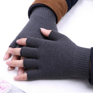 Găng tay, bao tay len hở ngón (cụt ngón) ấm áp, thời trang thuận tiện cho nam và nữ