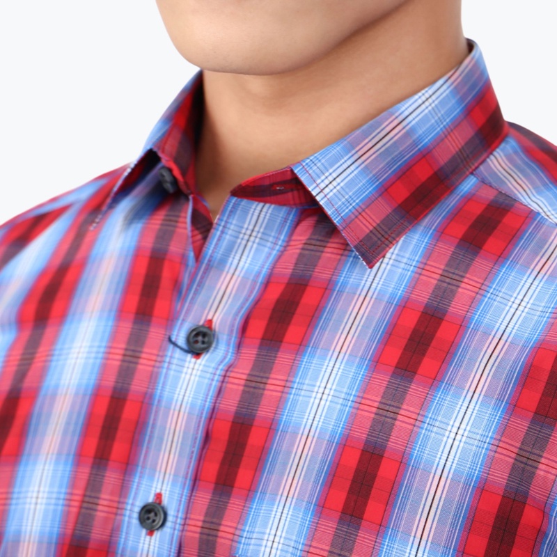 Áo sơ mi ngắn tay Nam Owen Viscose Bodyfit Đỏ - BA23763N