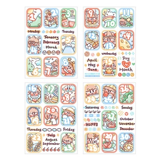 [Rẻ vô địch] Sticker túi 4 tờ dán trang trí sổ tay, nhật ký, note, thư tay | Sticker cute