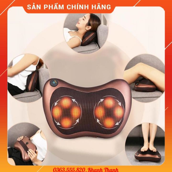 Gối massage hồng ngoại Hàn Quốc 8028 - 8 bi 2 chiều - Massage hồng ngoại sưởi ấm, xạ trị liệu vật lý hiệu quả