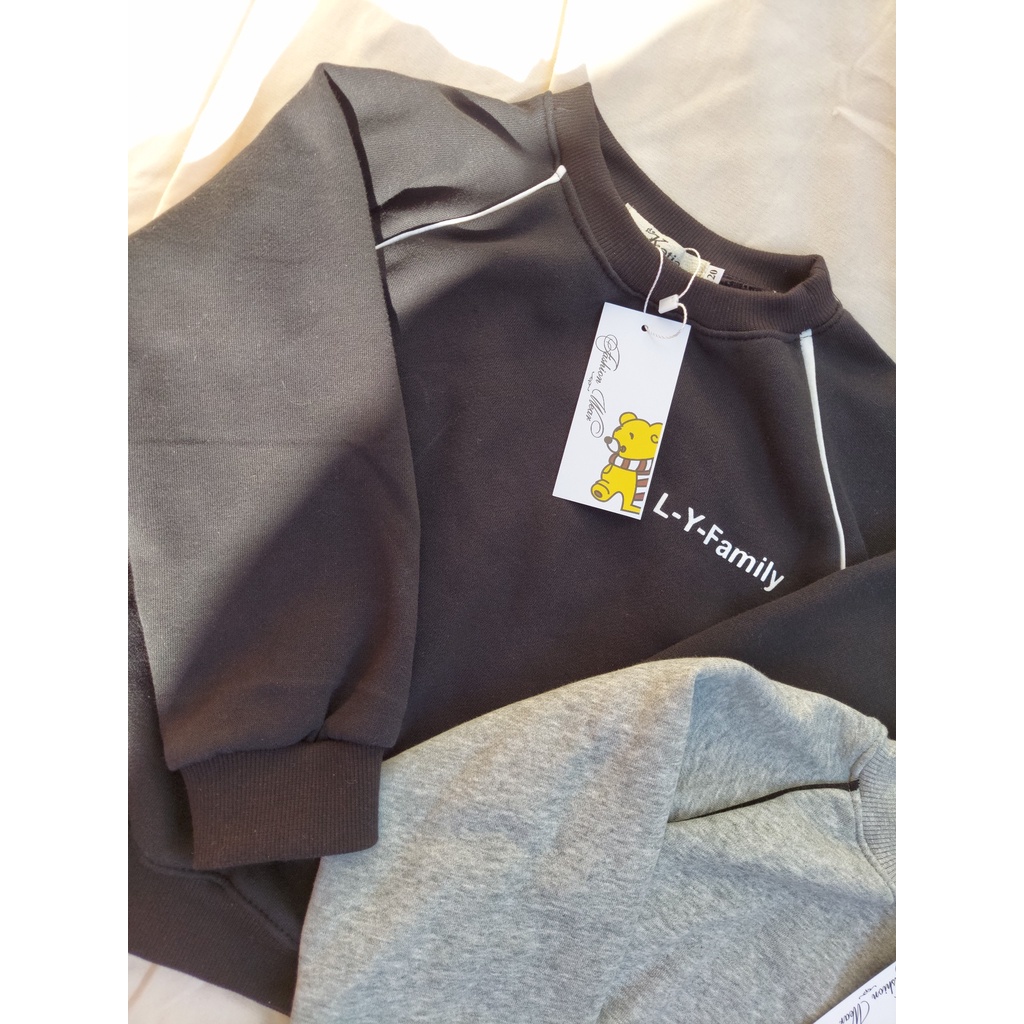 Bộ Quần Áo Phong Cách Hàn Quốc Cho Bé Trai Và Bé Gái, Chất liệu Nỉ Bông_Vi05