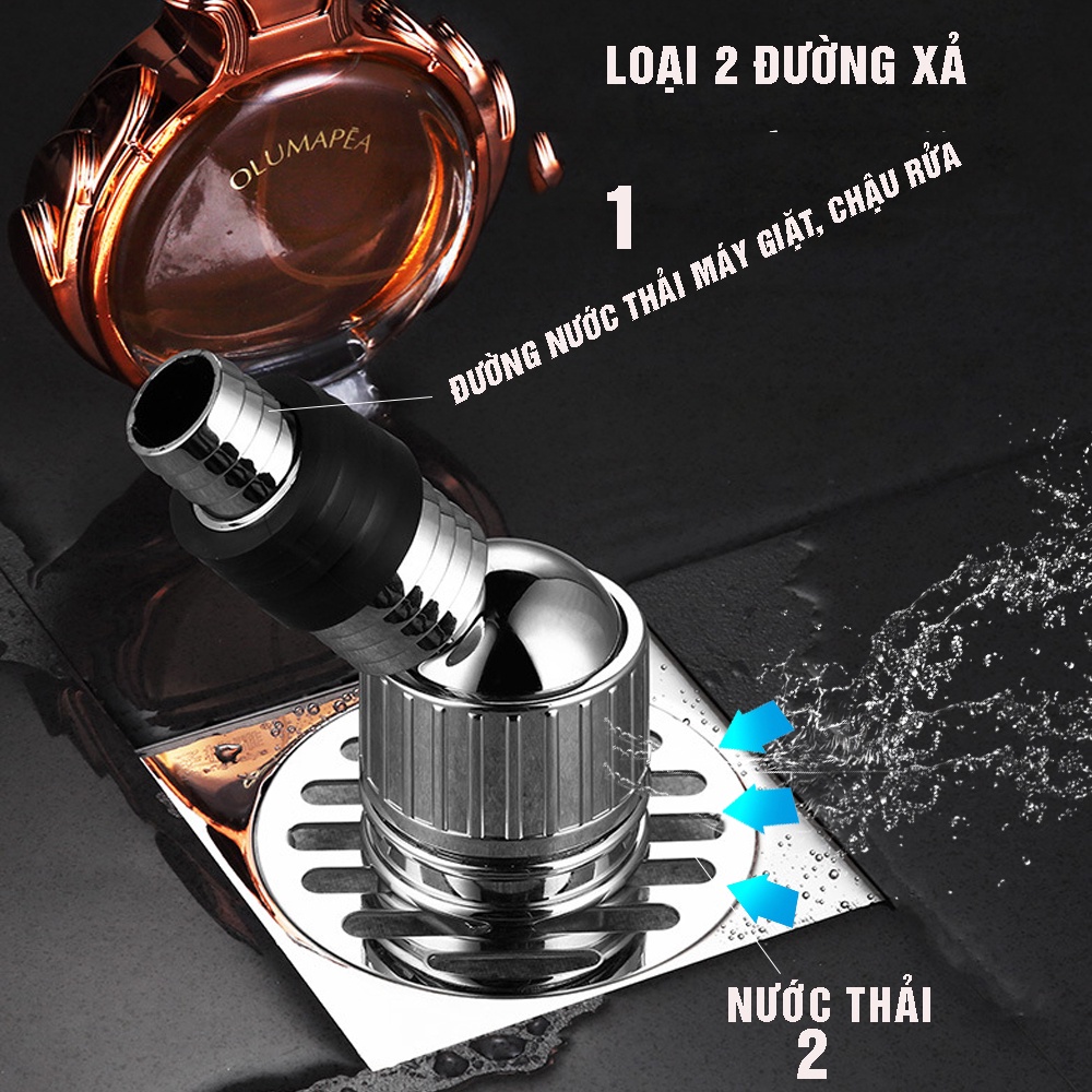 Đế phễu ga thoát sàn Inox có lỗ lắp cut chia thoát nước máy giặt Minh House