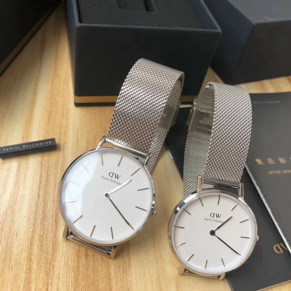 Đồng Hồ Halei DW Cặp Đôi Nam Nữ Dây Thép Lưới Đan Trẻ Trung - Máy Quartz - Bảo Hành 12 Tháng