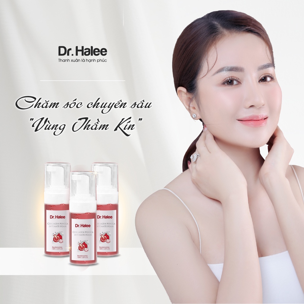Dung dịch vệ sinh collagen lựu Dr.Halee Punica Intimate Foam 100ml sạch thoáng vùng kín