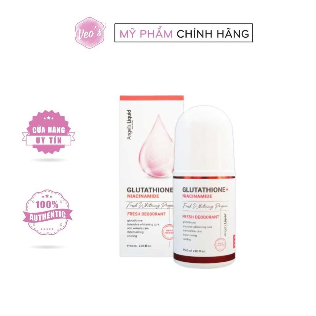 Lăn khử mùi Angel's Liquid Glutathione Fresh Whitening Deodorant 60ml