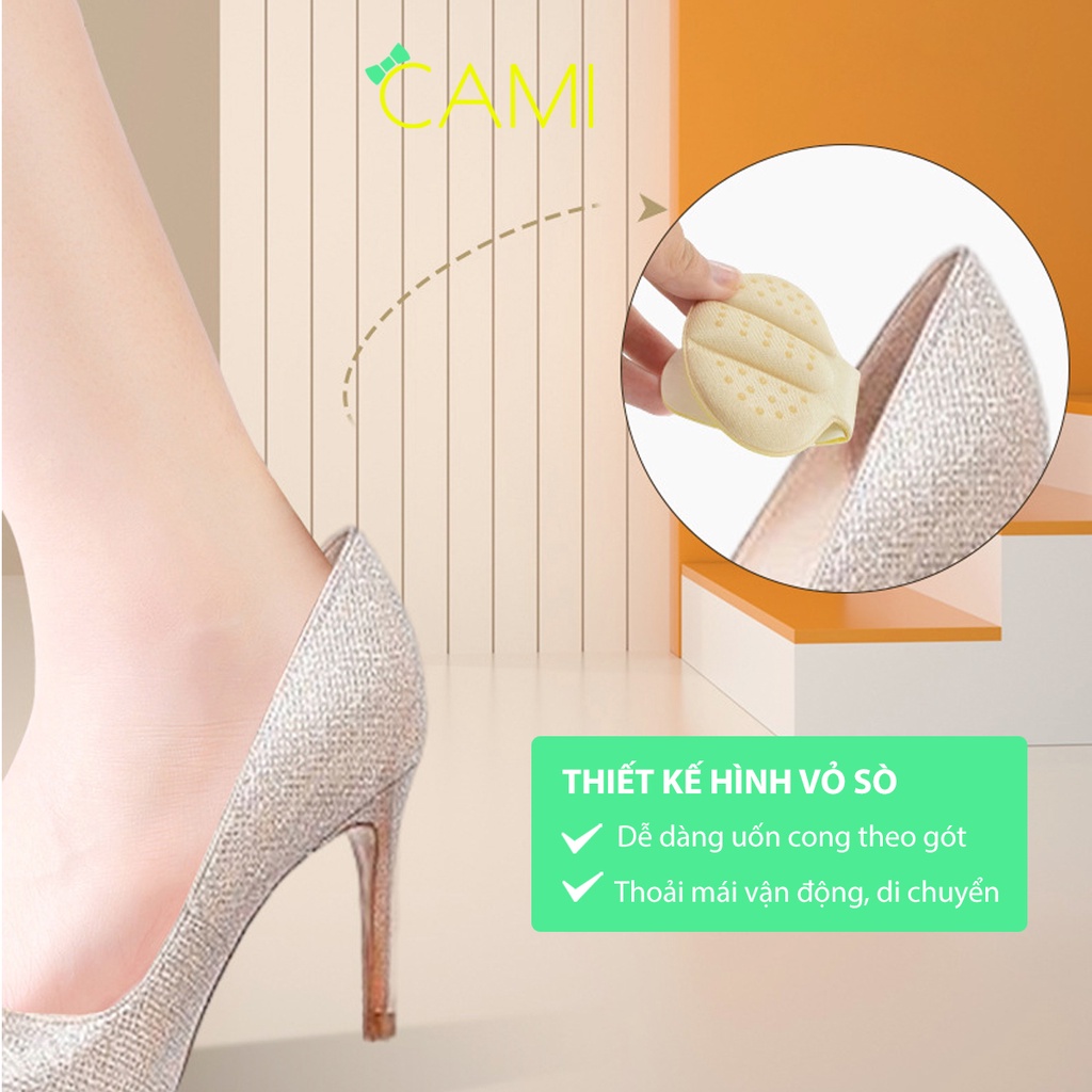 1 cặp lót giày hình con sò 2 trong 1 bảo vệ gót chân, chống trầy gót, dễ dàng di chuyển - cami - CMPK274