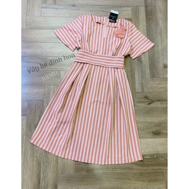 ⚡️[Sỉ Lẻ] VÁY KẺ HỒNG ĐÍNH HOA | BigBuy360 - bigbuy360.vn