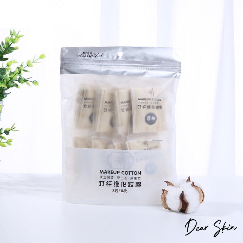 Bông tẩy trang 3 lớp cây tre cotton được làm từ 100% cotton tự nhiên, an toàn cho da