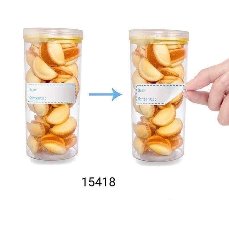 Cuộn Giấy Ghi Chú Nhãn Thực Phẩm Nhà Bếp Không Thấm Nước, Dán Lọ Gia Vị, Túi Hộp Đựng Đồ Ăn