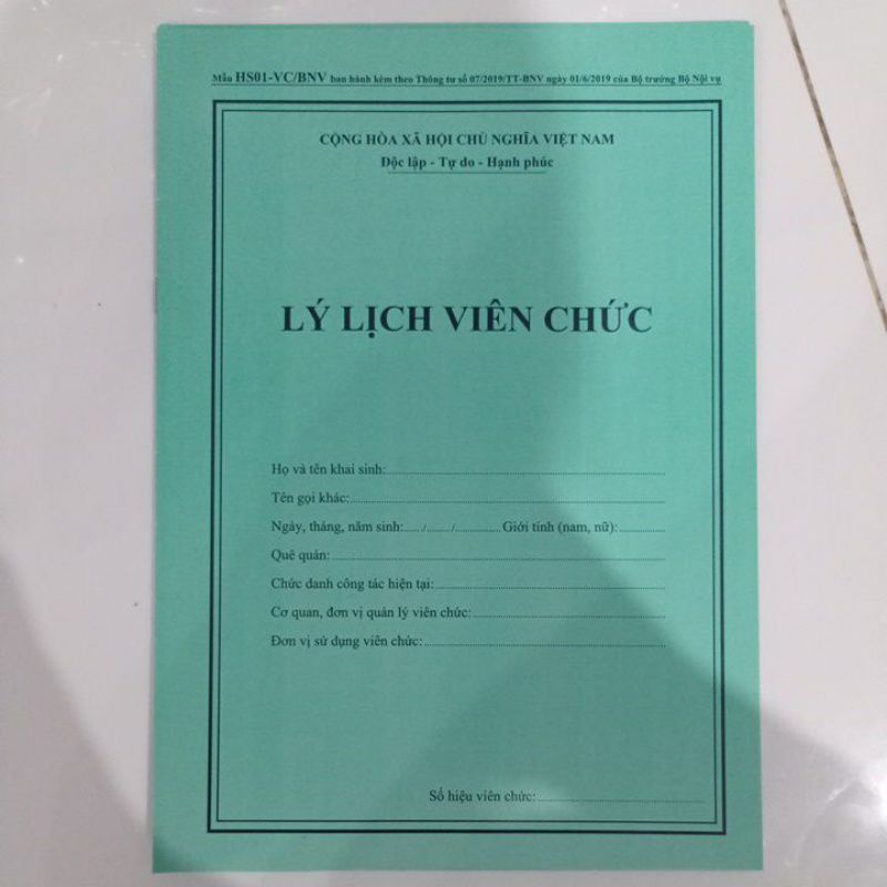 Lý lịch viên chức (combo 10 quyển)