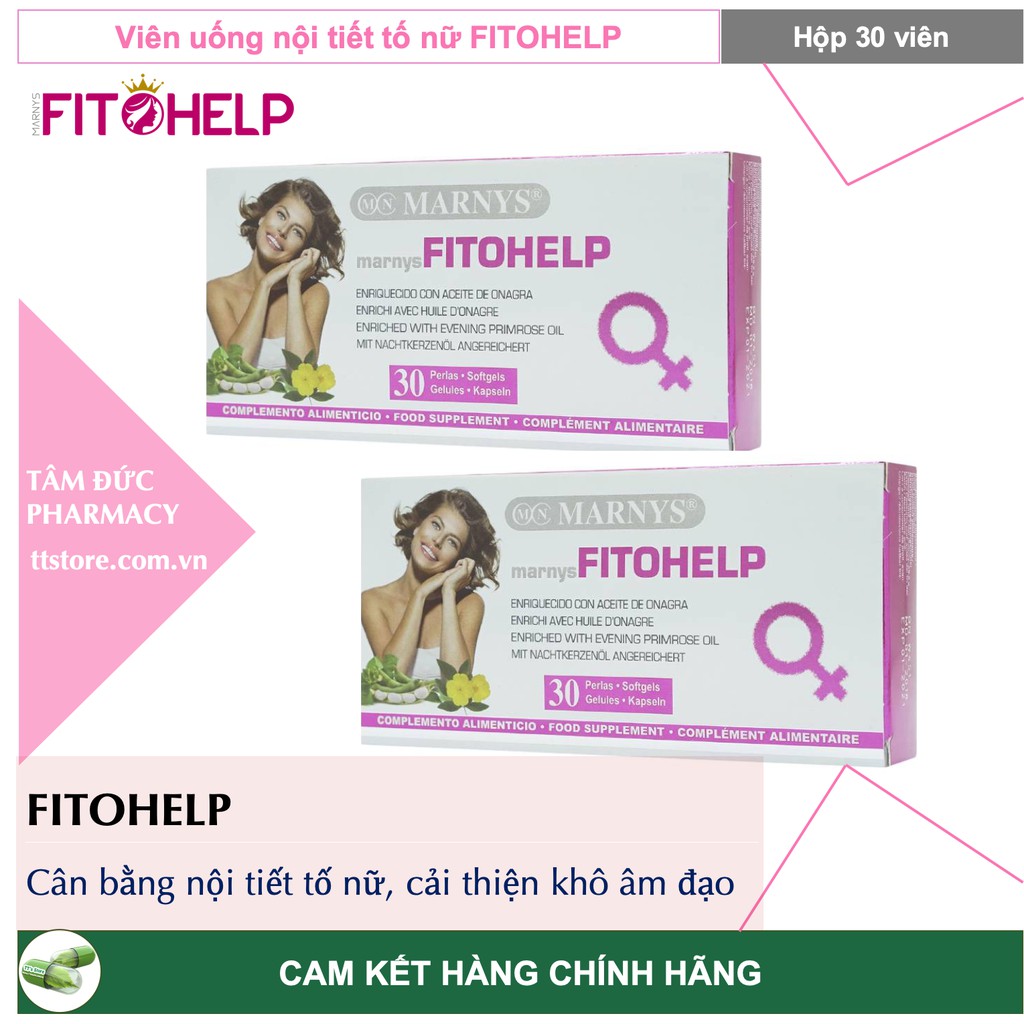 Marnys FITOHELP [Hộp 30 viên] - Bổ sung nội tiết tố nữ, cải thiện khô âm đạo, bốc hoả, mất ngủ