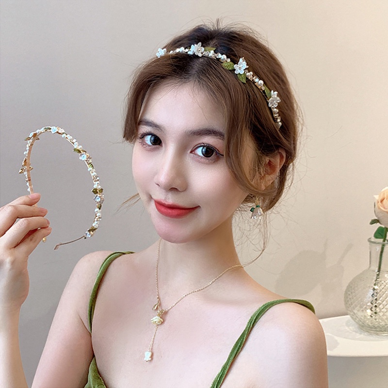 Cài tóc HAIMEIKANG đính đá và ngọc trai giả thời trang phong cách hàn quốc cho nữ