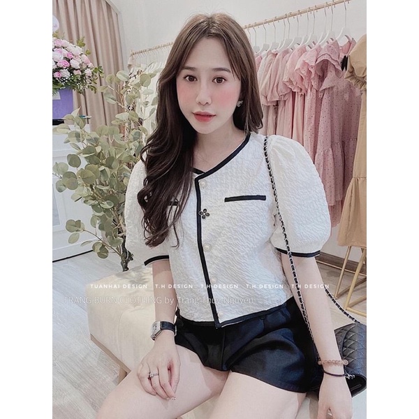 áo gấm cúc ngọc 2màu hot hit