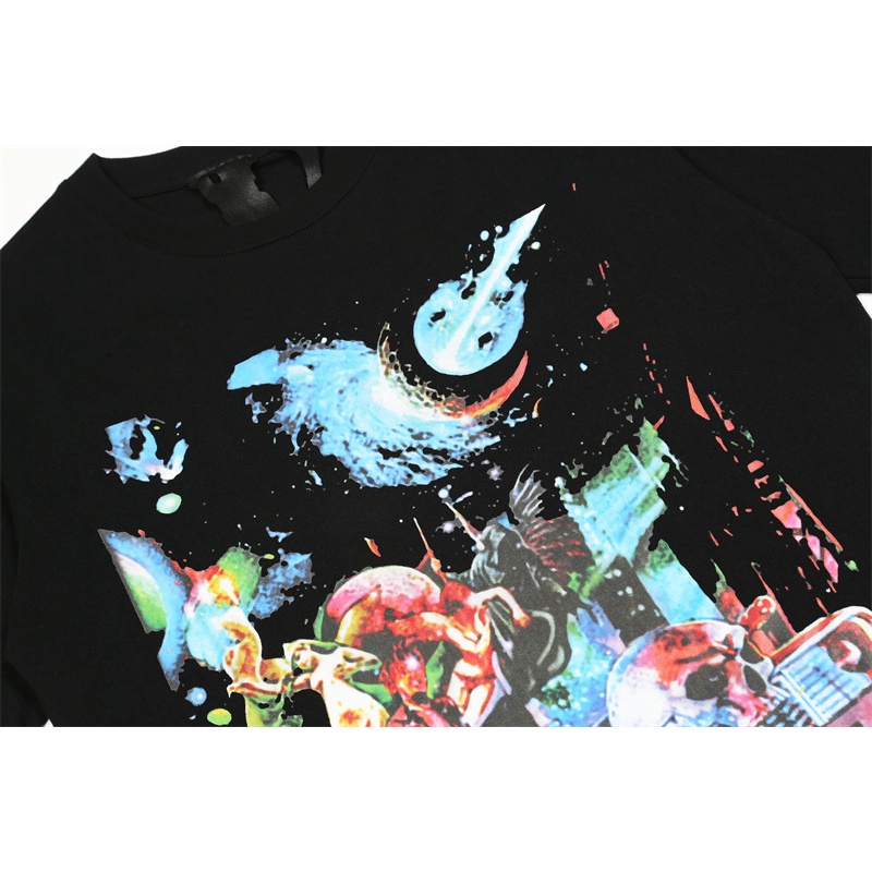 Áo Thun Tay Ngắn Cổ Tròn In Chữ V Cỡ Lớn Thời Trang Unisex